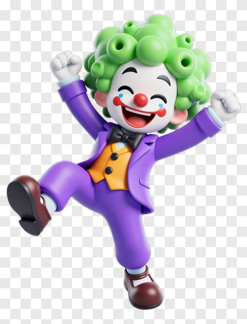 Cartoon Clown Dancing Joyfully PNG