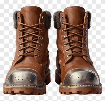 Brown Work Boots With Steel Toe PNG