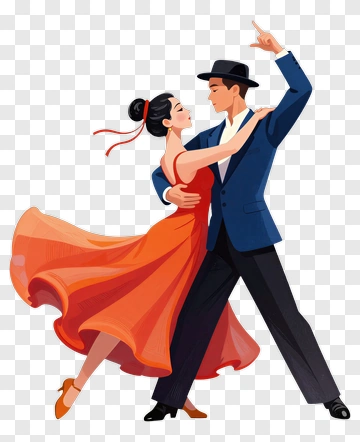 Couple Dancing In A Red Dress PNG