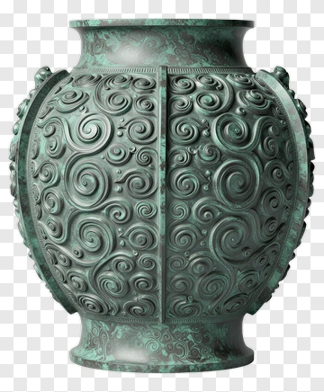 Decorative Swirl Pattern Vase PNG