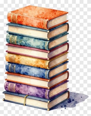 Colorful Stack Of Books PNG