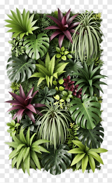 Colorful Tropical Plant Arrangement PNG