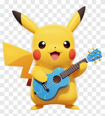Pikachu Playing A Blue Ukulele PNG