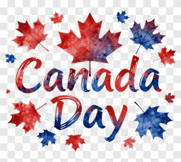 Canada Day Celebration With Maple Leaves PNG