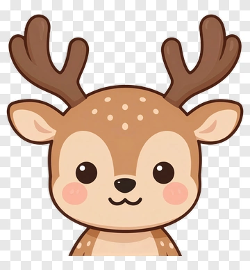 Cartoon Deer Face PNG