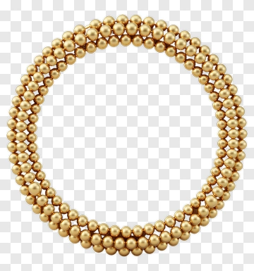 Gold Beaded Circle PNG