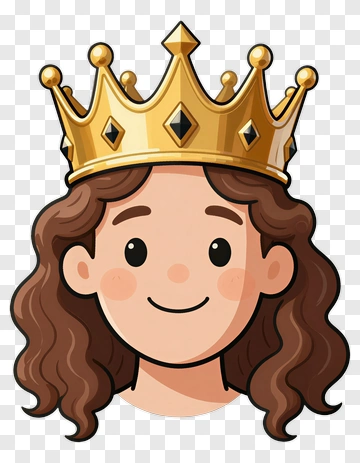 Cartoon Girl Wearing A Crown PNG