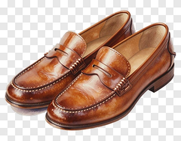 Brown Leather Loafers PNG