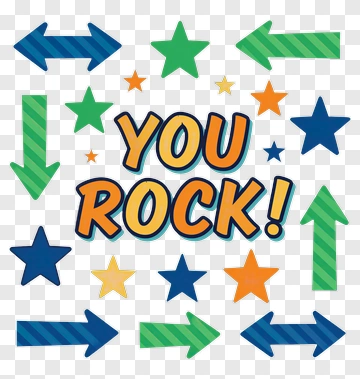 You Rock! Colorful Stars And Arrows Design PNG