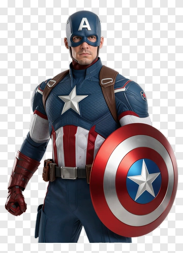 Captain America Holding A Shield PNG