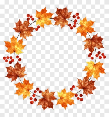 Autumn Leaf Wreath PNG