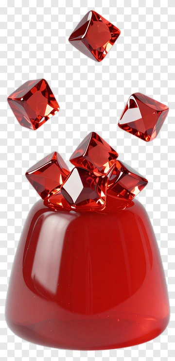 Red Jelly Mold With Red Cubes PNG