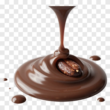 Liquid Chocolate Pouring Over A Cocoa Bean PNG
