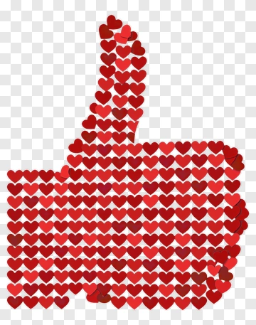 Thumbs Up Made Of Red Hearts PNG