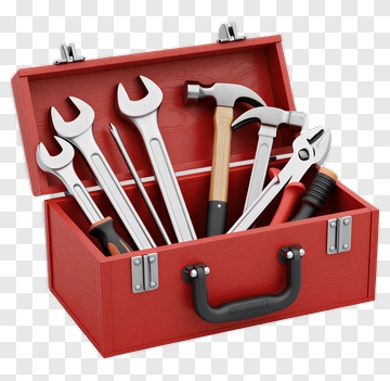 Red Toolbox With Various Tools PNG