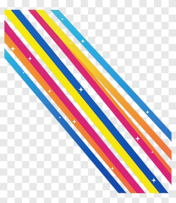 Colorful Diagonal Stripes With Stars PNG