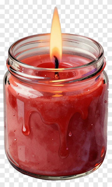 Red Candle In Glass Jar PNG
