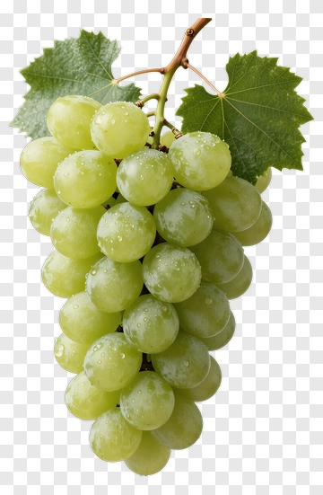 Fresh Green Grapes With Leaves PNG