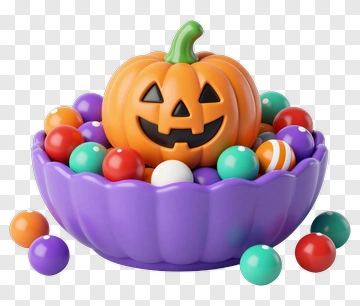 Halloween Pumpkin Candy Bowl PNG