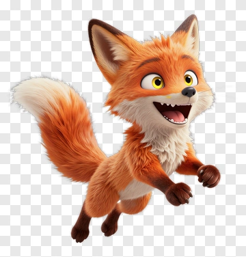Cartoon Fox Running PNG