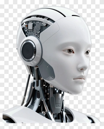 Futuristic Robot Head With Circuitry PNG