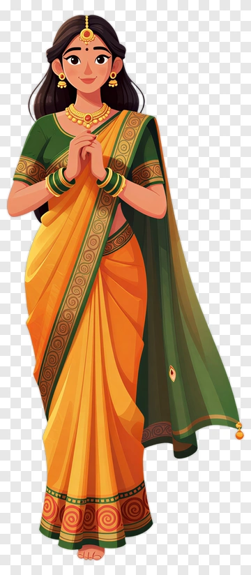 Woman In Traditional Indian Outfit PNG