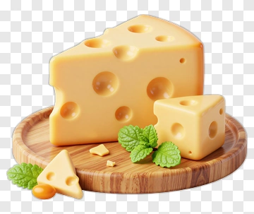 Cheese On A Wooden Cutting Board PNG