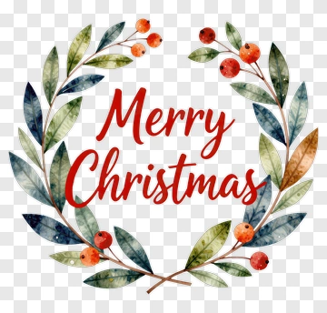 Merry Christmas Wreath PNG