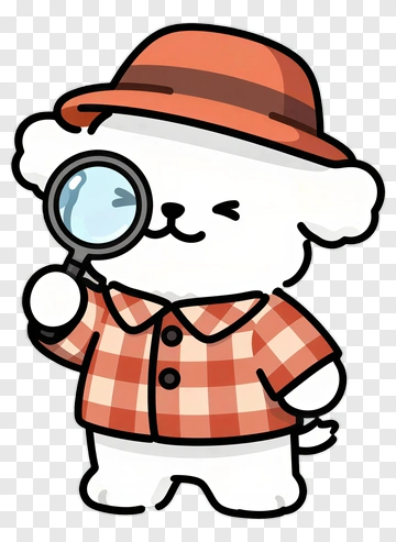 Cartoon Dog Wearing A Hat And Holding A Magnifying Glass PNG