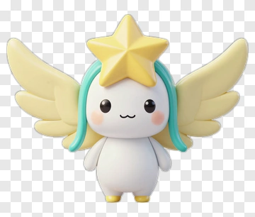 Cute Character With Star And Wings PNG