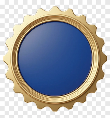 Gold Seal With Blue Center PNG