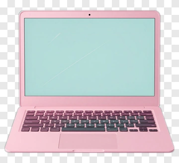 Pink Laptop With Blank Screen PNG