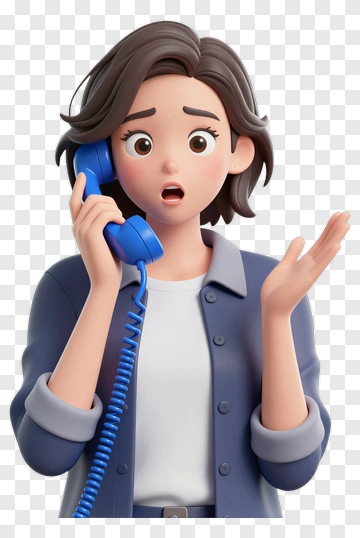 Cartoon Woman Talking On The Phone PNG