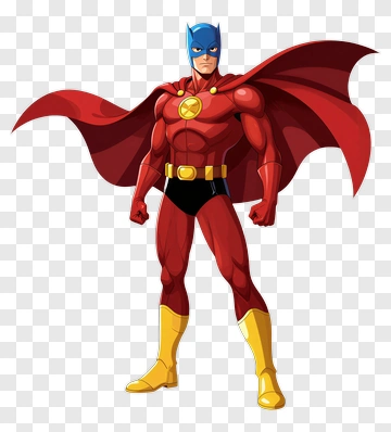 Superhero Character In Red Costume PNG