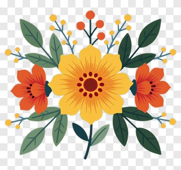 Colorful Floral Arrangement PNG
