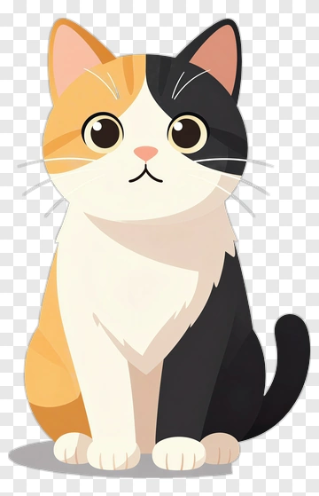 Cartoon Calico Cat PNG