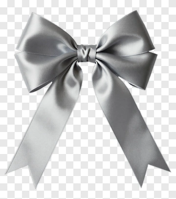 Silver Ribbon Bow PNG