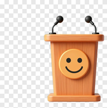 Wooden Podium With Smiley Face PNG