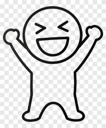 Happy Cartoon Character With Raised Arms PNG