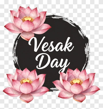 Vesak Day With Lotus Flowers PNG