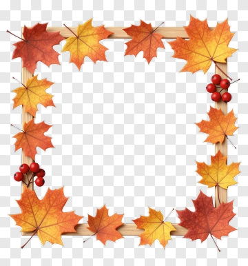 Autumn Leaf Frame With Berries PNG