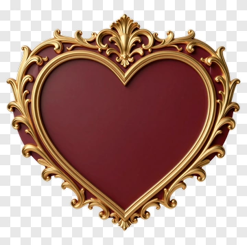Decorative Heart-Shaped Frame PNG