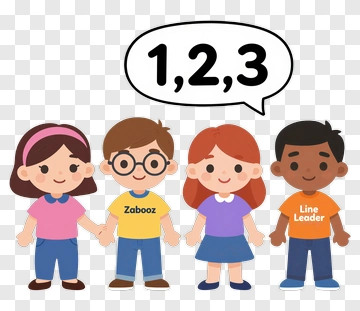 Happy Children Holding Hands With Numbers PNG