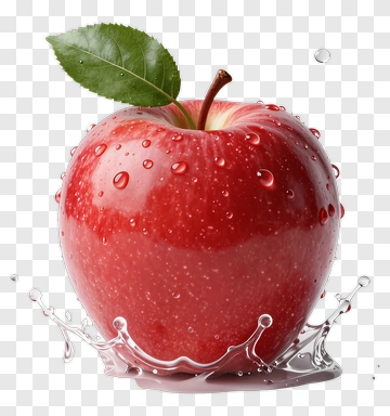 Red Apple With Water Splash PNG