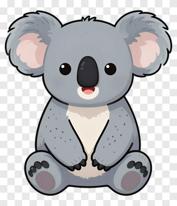 Cartoon Koala Sitting PNG