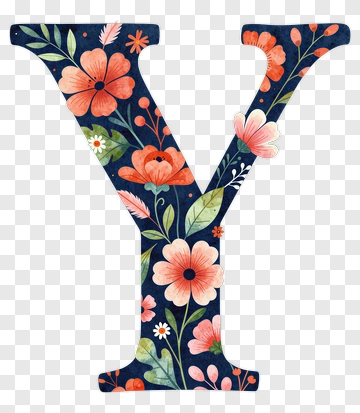 Floral Letter Y PNG