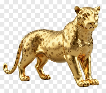 Golden Leopard Sculpture PNG