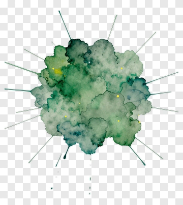 Watercolor Green Cloud PNG