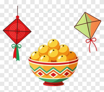 Colorful Bowl Of Golden Oranges With Kites PNG