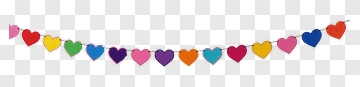 Colorful Heart Garland PNG